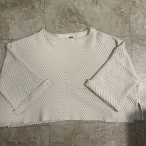 Cream Free people Ribbed Knit Sweater